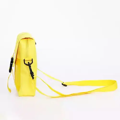 Stylish Multi-Functional Yellow Crossbody Bag with Buckle Closure